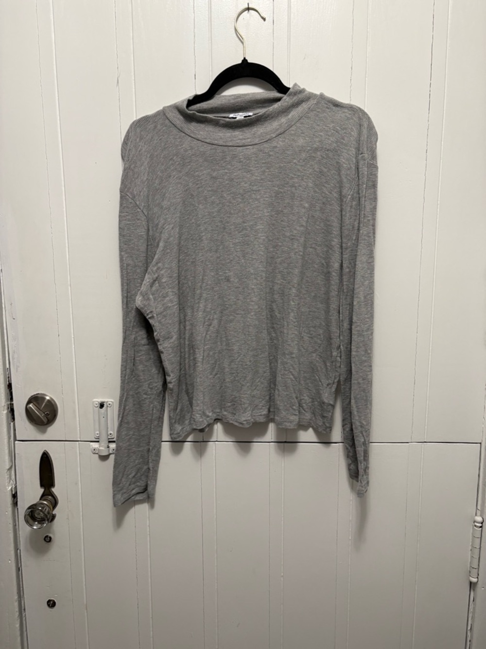 Splendid Heather Gray Ribbed Long Sleeve Tee